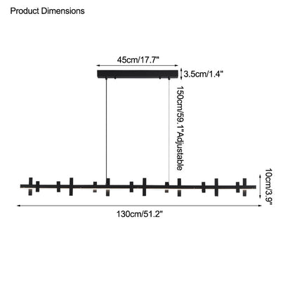 Diff Black Brass Linear Chandelier-DF2231