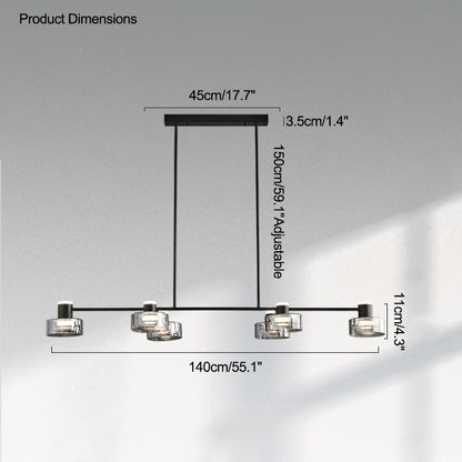 Diff Black Brass Linear Chandelier-DF2232