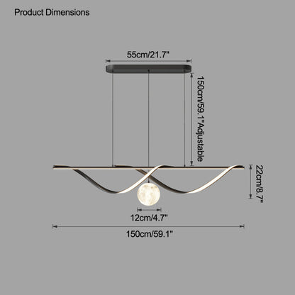 Diff Moon Sculptural Linear Chandelier-DF2239