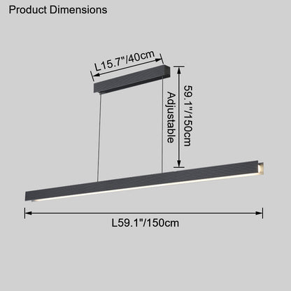 Diff Contemporary Black Linear Led Pendant Light-DF2281