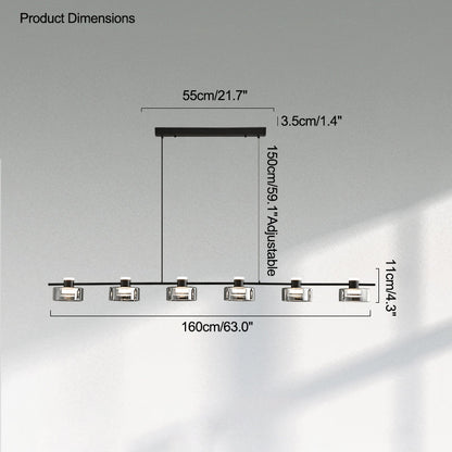 Diff Black Brass Linear Chandelier-DF2232