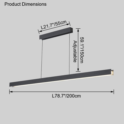 Diff Contemporary Black Linear Led Pendant Light-DF2281