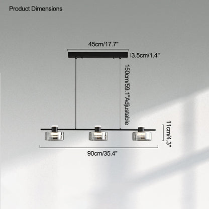 Diff Black Brass Linear Chandelier-DF2232