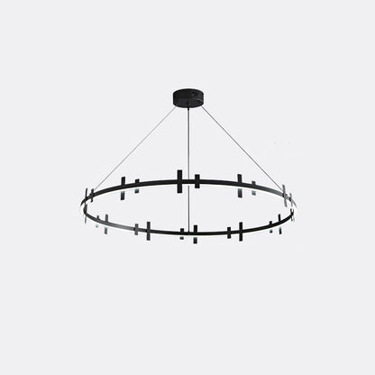 Diff Black Brass Circular Chandelier-DF2237