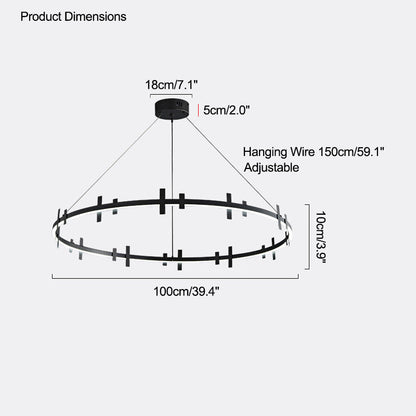 Diff Black Brass Circular Chandelier-DF2237