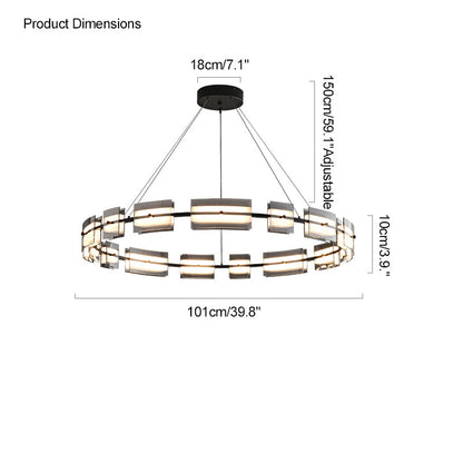 Diff Tiered Circles Glass Chandelier-DF2220