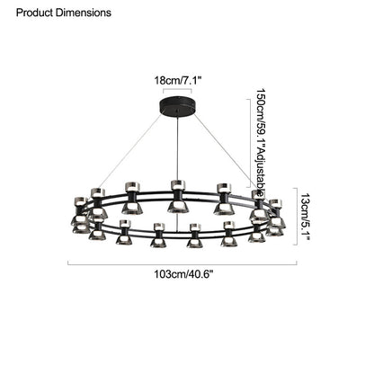 Diff Double Circular Brass Chandelier-DF2224