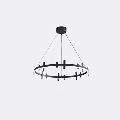 Diff Black Brass Circular Chandelier-DF2237