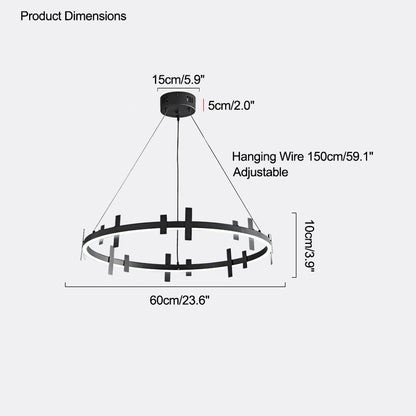 Diff Black Brass Circular Chandelier-DF2237