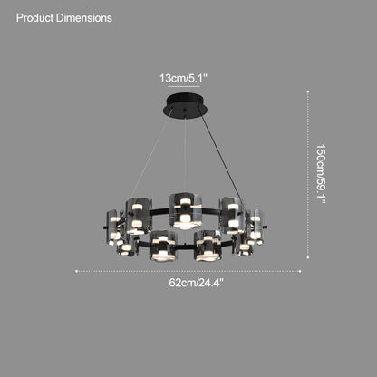 Diff Circular Glass Chandelier-DF2218