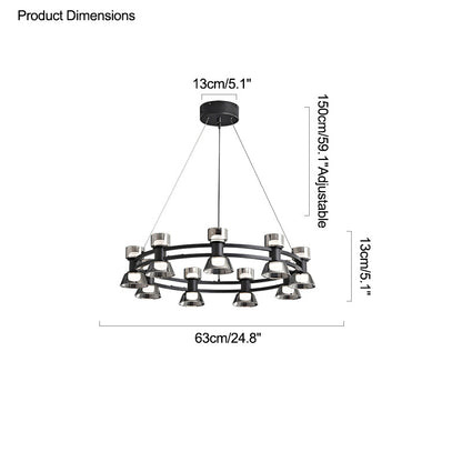 Diff Double Circular Brass Chandelier-DF2224