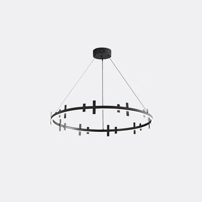 Diff Black Brass Circular Chandelier-DF2237