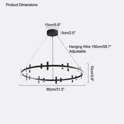 Diff Black Brass Circular Chandelier-DF2237