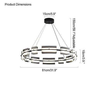 Diff Tiered Circles Glass Chandelier-DF2220