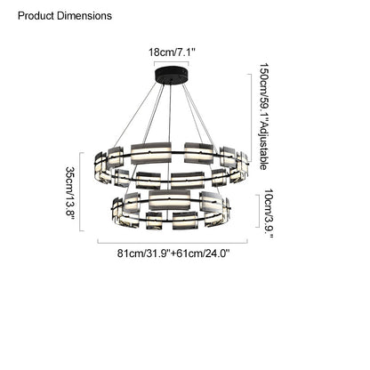Diff Tiered Circles Glass Chandelier-DF2220