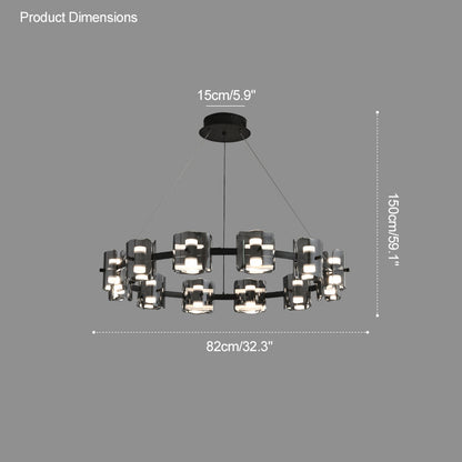 Diff Circular Glass Chandelier-DF2218