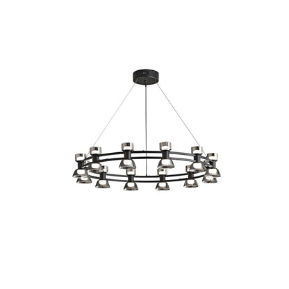 Diff Double Circular Brass Chandelier-DF2224