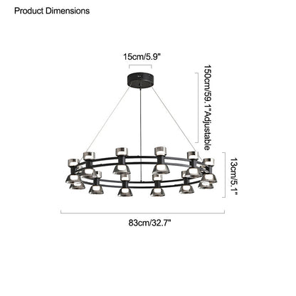 Diff Double Circular Brass Chandelier-DF2224