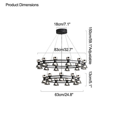 Diff Double Circular Brass Chandelier-DF2224