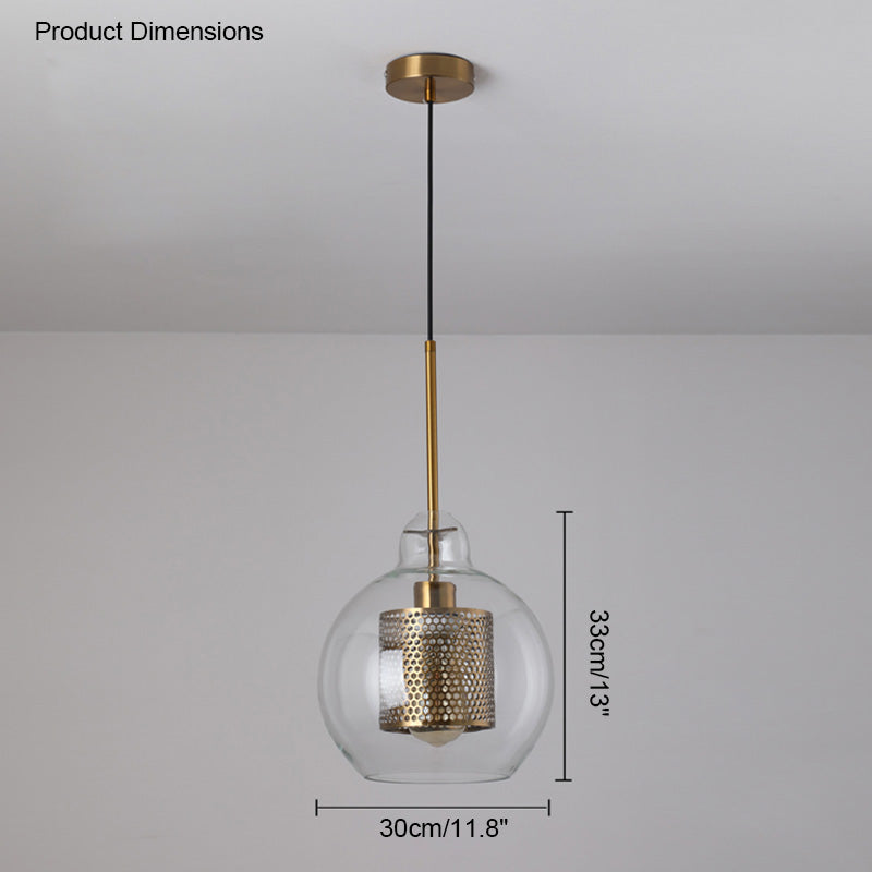 Diff Elegant Round/Cylinder Glass Pendant Light-DF2095