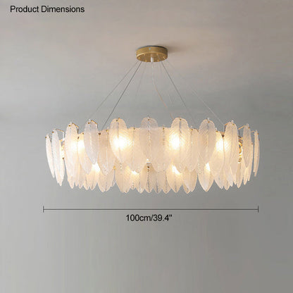 Diff Frosted Glass Feather Chandelier-DF2196