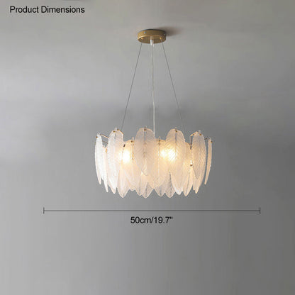 Diff Frosted Glass Feather Chandelier-DF2196