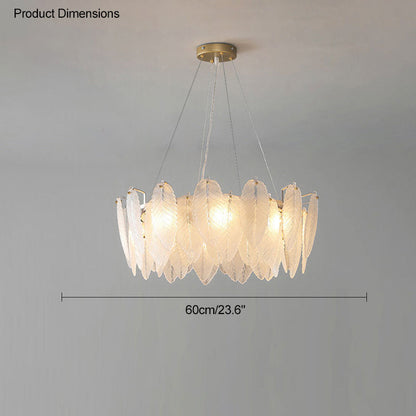 Diff Frosted Glass Feather Chandelier-DF2196