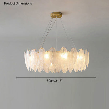 Diff Frosted Glass Feather Chandelier-DF2196