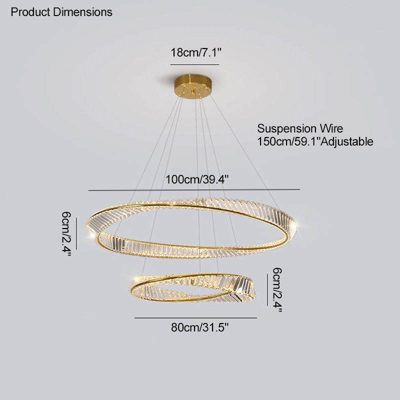 Diff Möbius Crystal Prism Circular Chandelier-DF2191