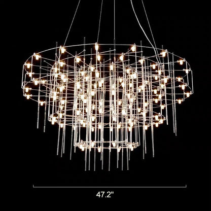 Diff Tiered Glass Rod Sculptural Chandelier-DF2199