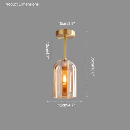 Diff Smoked/Amber Blown Glass Pendant Light-DF2108