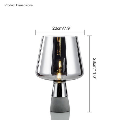 Diff Smoked Glass Table Lamp-DF8018