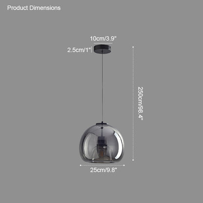 Diff Smoked/Amber Blown Glass Pendant Light-DF2108