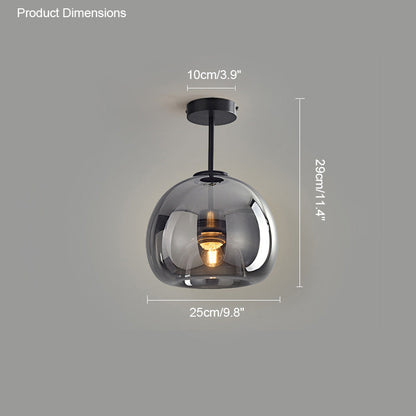 Diff Smoked/Amber Blown Glass Pendant Light-DF2108