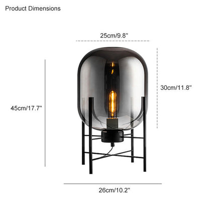 Diff Smoked Glass Lantern Floor Lamp-DF7015