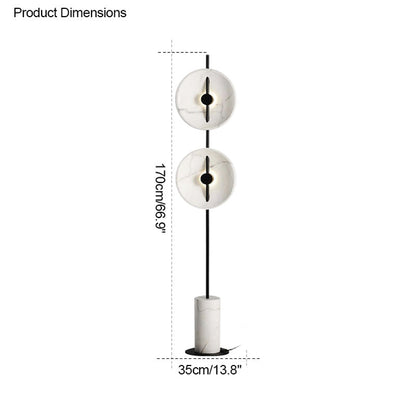Diff 2-bulb Marble Floor Lamp-DF7032