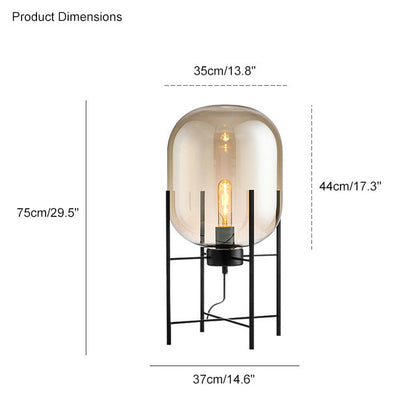 Diff Smoked Glass Lantern Floor Lamp-DF7015