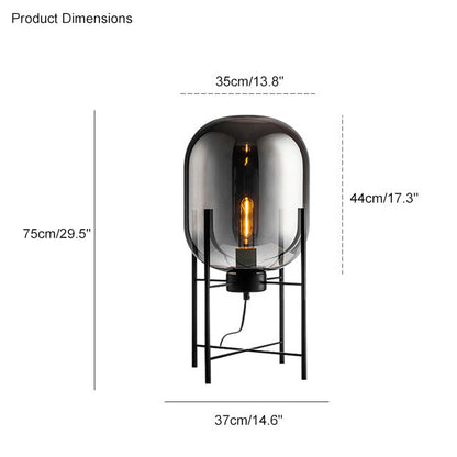 Diff Smoked Glass Lantern Floor Lamp-DF7015