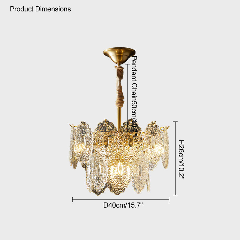 Diff Tiered Textured Glass Chandelier-DF2208