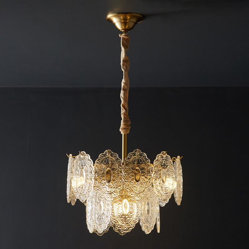 Diff Tiered Textured Glass Chandelier-DF2208