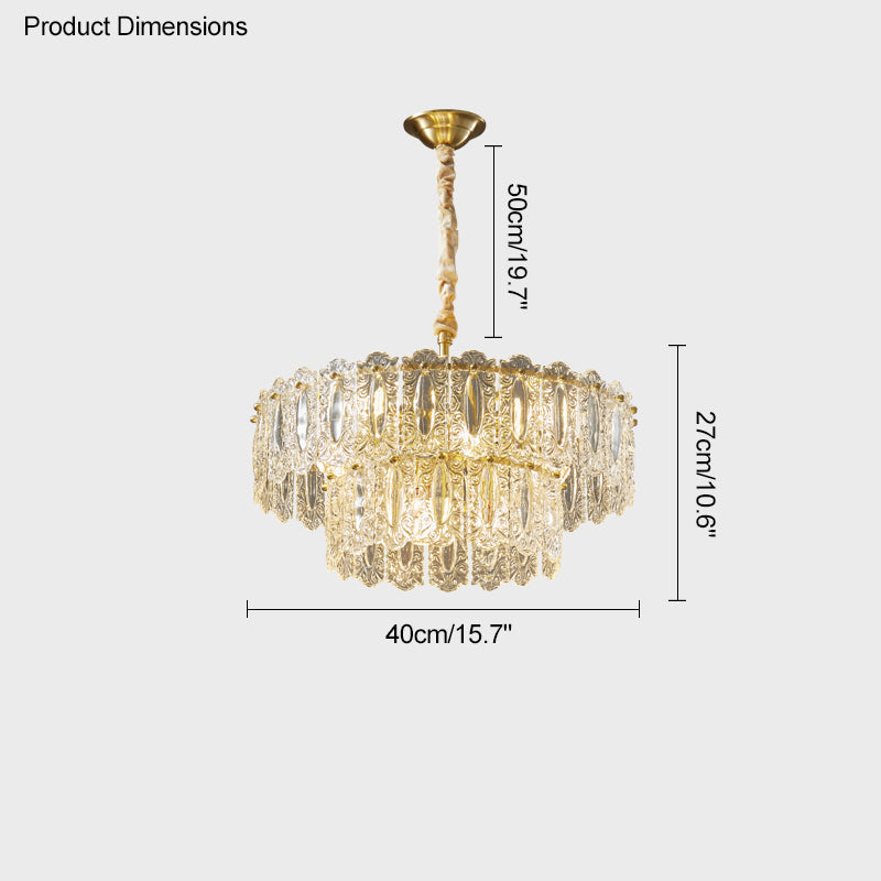 Diff Textured Glass Tiered Chandelier-DF2177