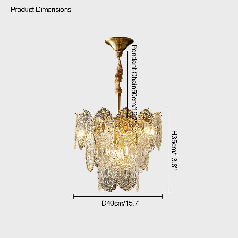 Diff Tiered Textured Glass Chandelier-DF2208