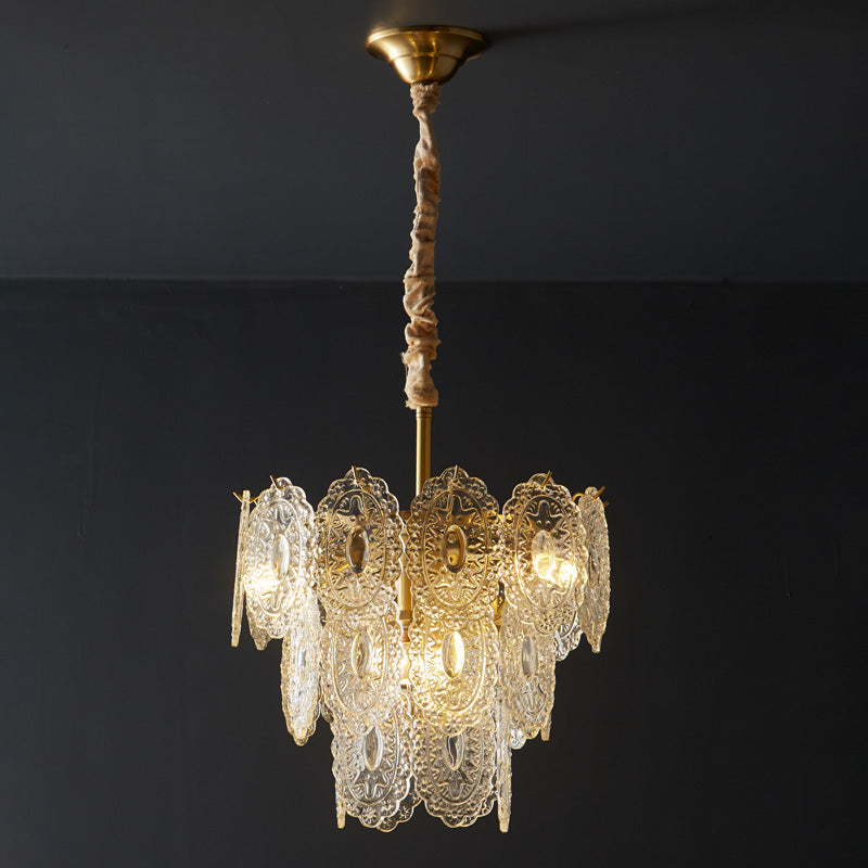 Diff Tiered Textured Glass Chandelier-DF2208