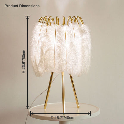 Diff Stylish Tripod Feather Table Lamp-DF8036