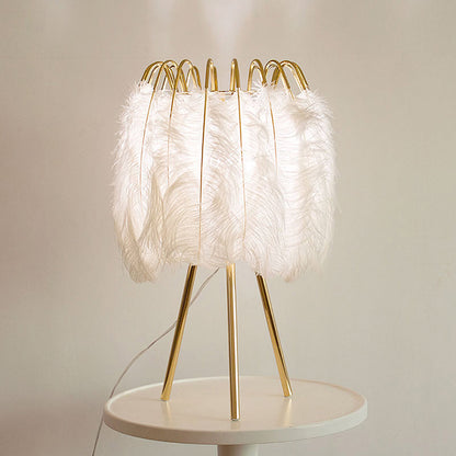 Diff Stylish Tripod Feather Table Lamp-DF8036
