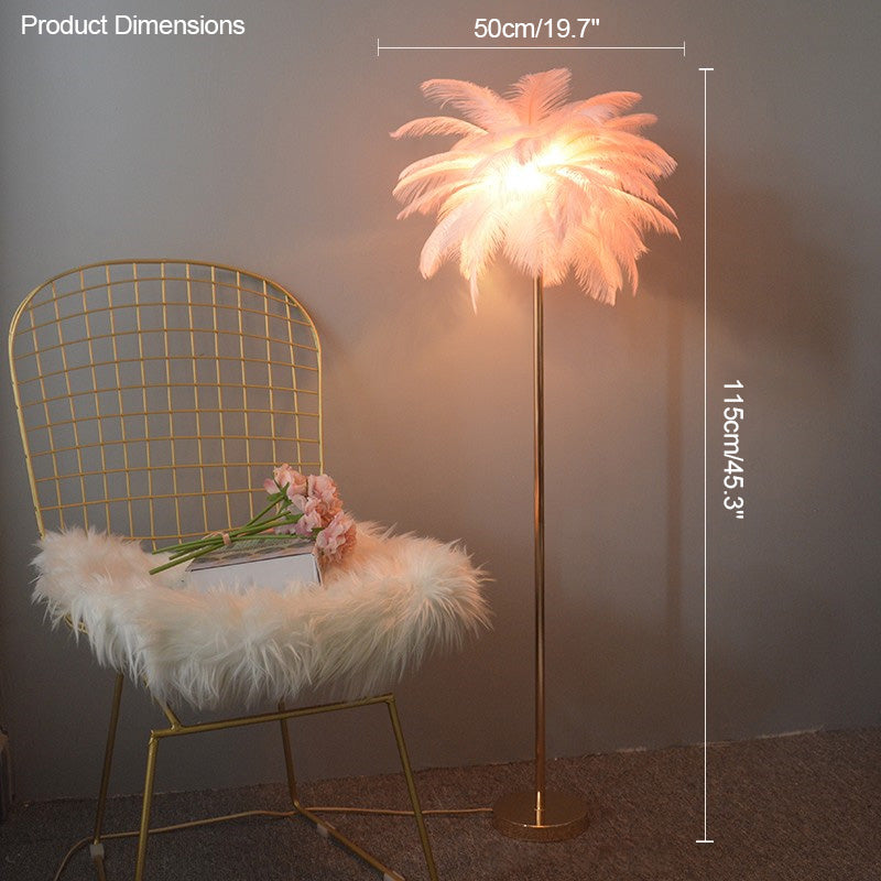 Diff Feather Palm Tree Floor Lamp with Tray-DF7052