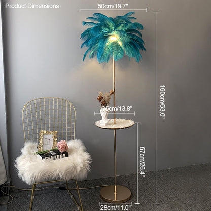 Diff Feather Palm Tree Floor Lamp with Tray-DF7052