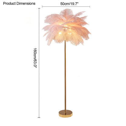 Diff Feather Palm Tree Floor Lamp with Tray-DF7052