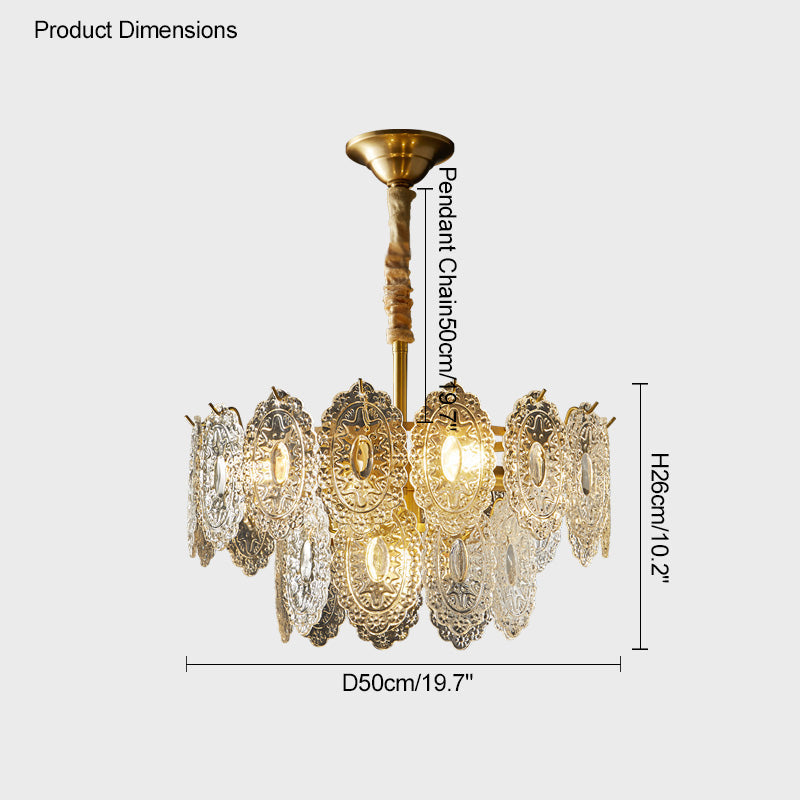 Diff Tiered Textured Glass Chandelier-DF2208