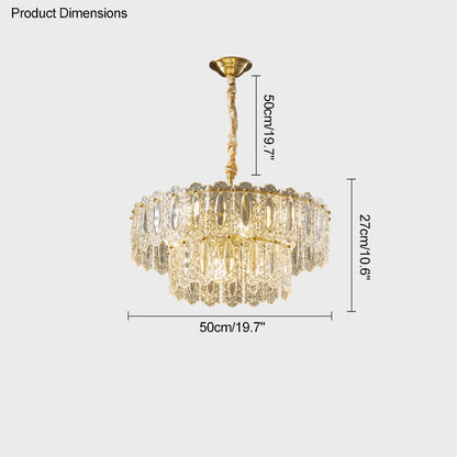 Diff Textured Glass Tiered Chandelier-DF2177